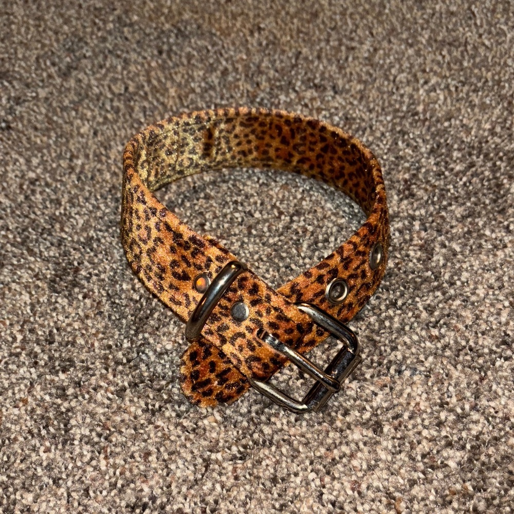Leopard Print collar / y2k leopard print choker necklace